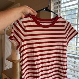 Madewell Red and White Striped Tee